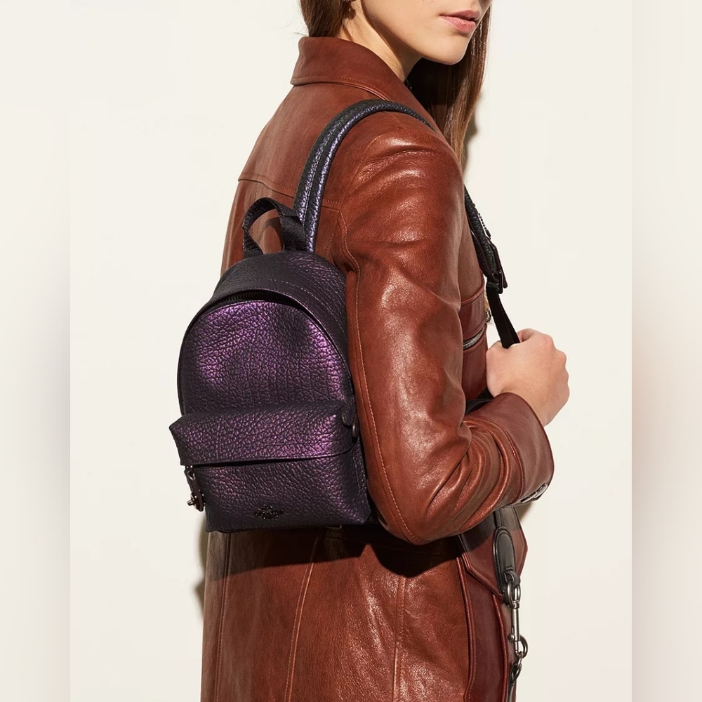 Coach Mini Campus Backpack in Hologram Leather - Picture 12 of 12
